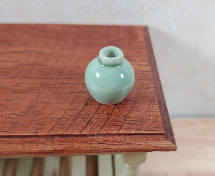 Dollhouse Small Ceramic Vase or Jug Green1:12 Scale Miniature - MiniatureCrush