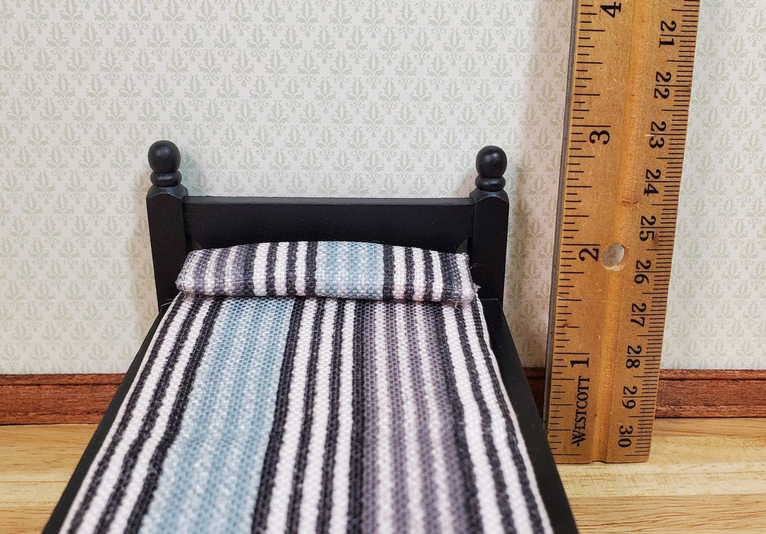 Dollhouse Small Child's Bed Black 1:12 Scale Miniature Furniture Wood - MiniatureCrush