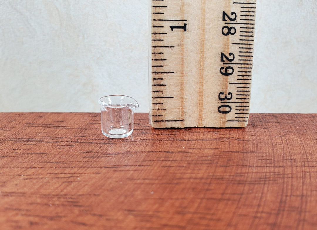 Dollhouse Small Clear Glass Beaker 1:12 Scale Miniature Kitchen Scientist Lab - MiniatureCrush