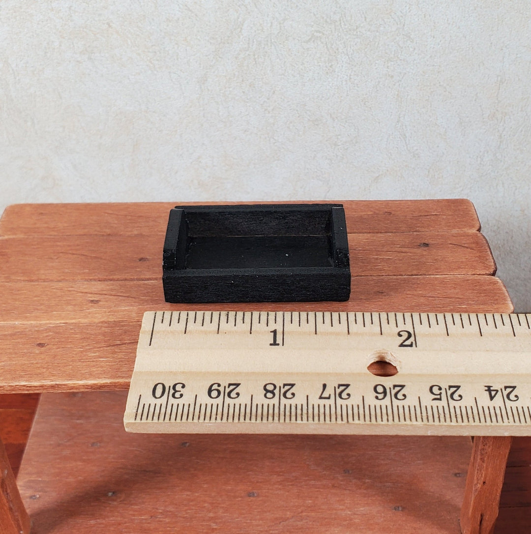 Dollhouse Small Crate Black Wood for Groceries Fruits Tools 1:12 Scale Miniature - MiniatureCrush