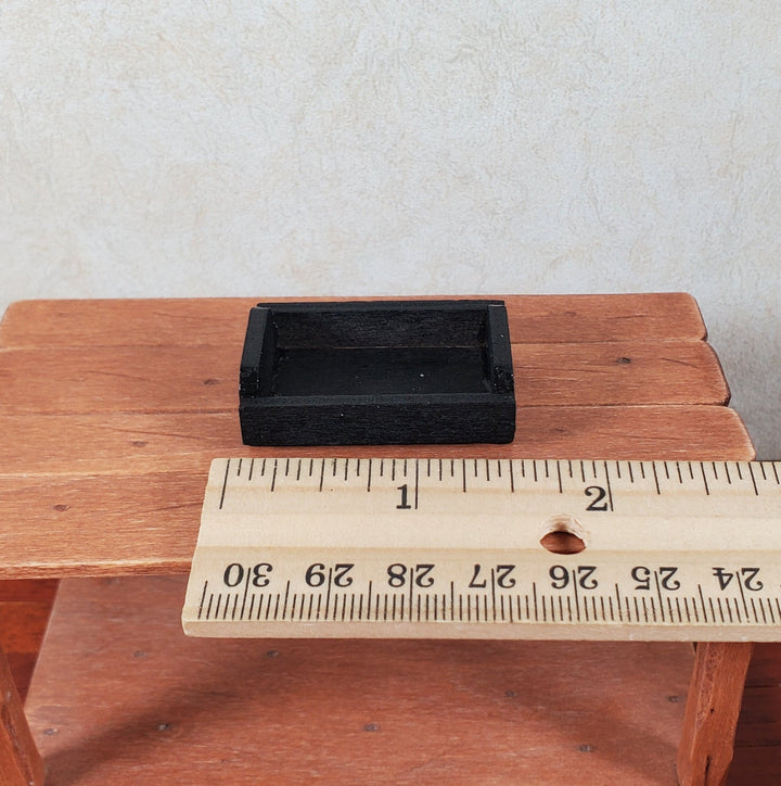 Dollhouse Small Crate Black Wood for Groceries Fruits Tools 1:12 Scale Miniature - MiniatureCrush