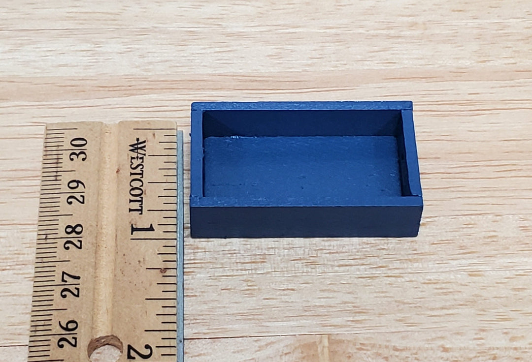 Dollhouse Small Crate Blue Wood for Groceries Fruits Tools 1:12 Scale Miniatures - MiniatureCrush
