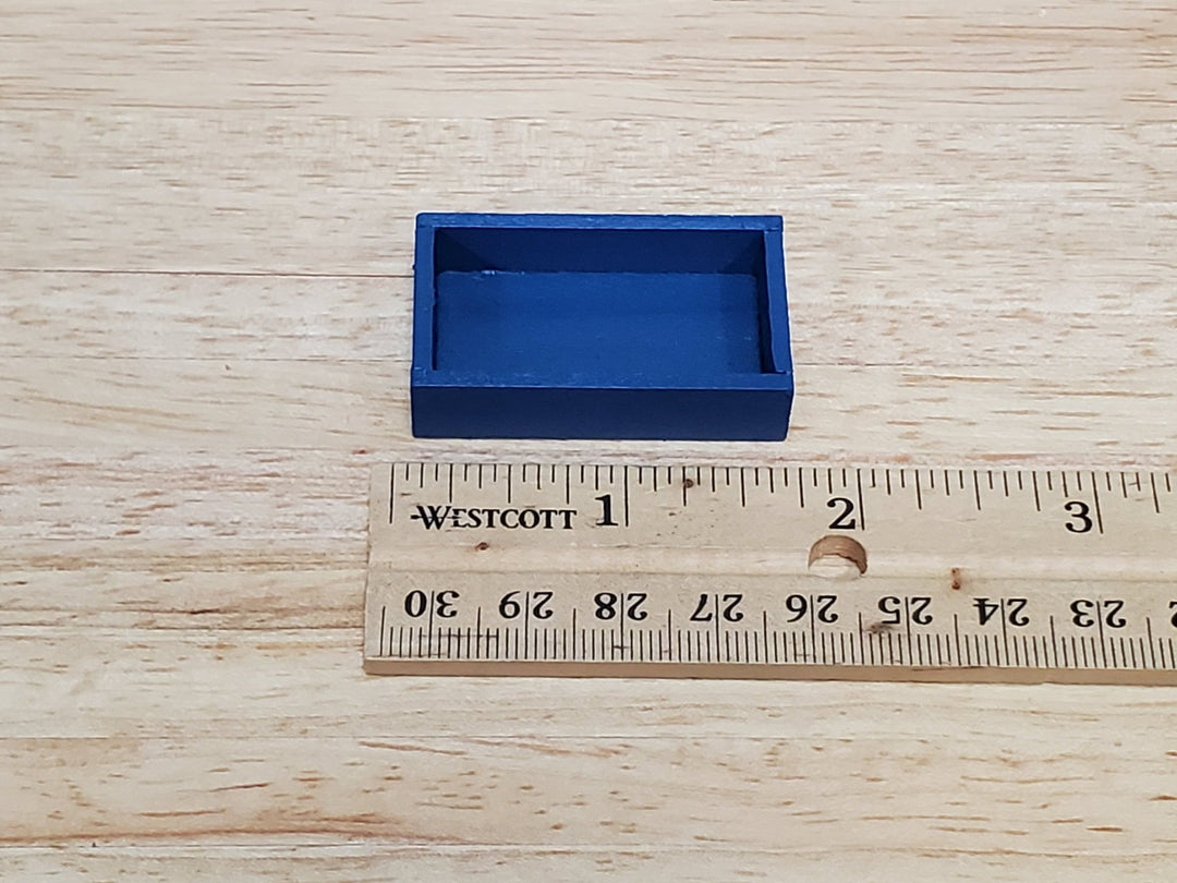 Dollhouse Small Crate Blue Wood for Groceries Fruits Tools 1:12 Scale Miniatures - MiniatureCrush