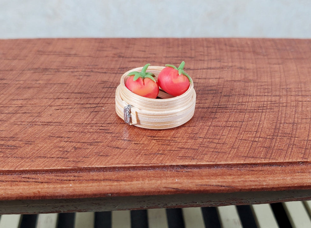 Dollhouse Small Dim Sum Steamer Basket 1:12 Scale Miniature - MiniatureCrush