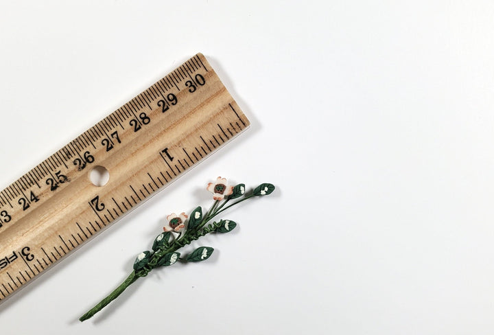 Dollhouse Small Dogwood Single Long Vine Stem with Foliage 1:12 Scale Miniature - MiniatureCrush