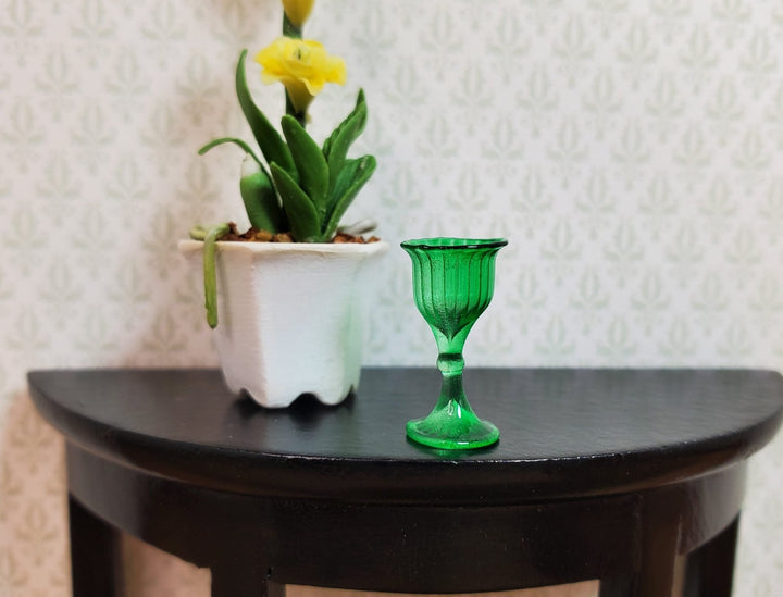Dollhouse Small Fancy Green Water or Wine Glass 1:12 Scale Miniature - MiniatureCrush