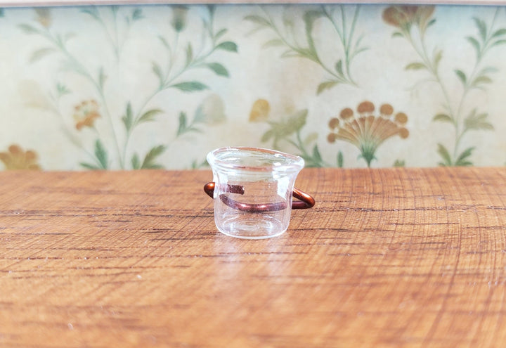 Dollhouse Small Glass Bucket with Handle 1:12 Scale Miniature Kitchen - MiniatureCrush