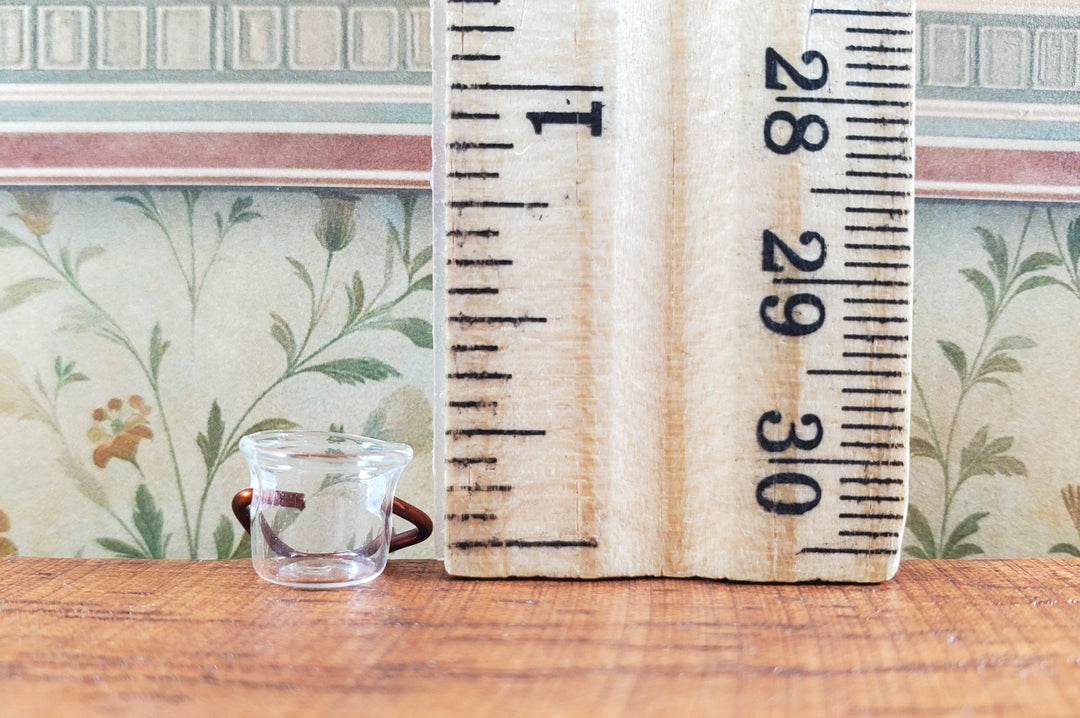 Dollhouse Small Glass Bucket with Handle 1:12 Scale Miniature Kitchen - MiniatureCrush