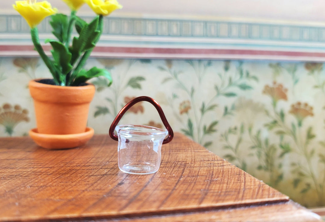 Dollhouse Small Glass Bucket with Handle 1:12 Scale Miniature Kitchen - MiniatureCrush
