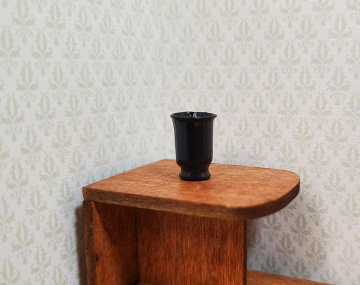 Dollhouse Small Glass Cup or Vase Painted Black 1:12 Scale Miniature - MiniatureCrush