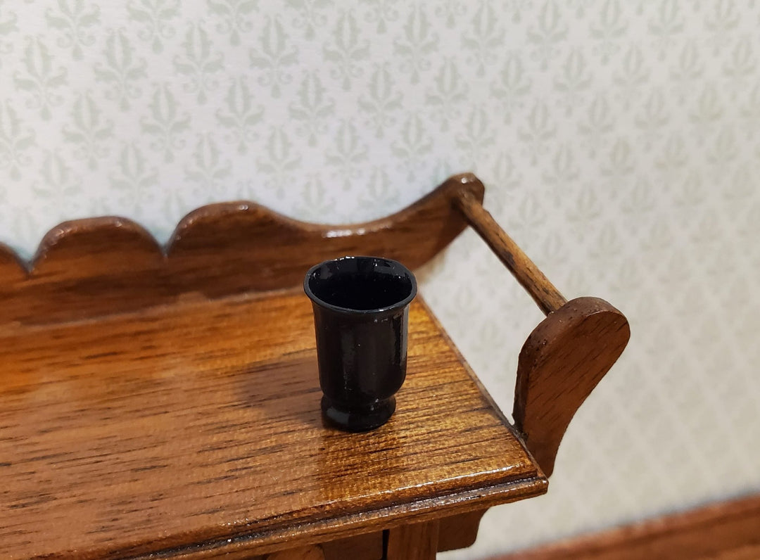 Dollhouse Small Glass Cup or Vase Painted Black 1:12 Scale Miniature - MiniatureCrush