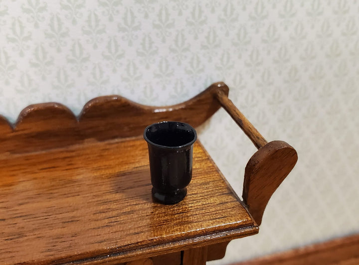 Dollhouse Small Glass Cup or Vase Painted Black 1:12 Scale Miniature - MiniatureCrush