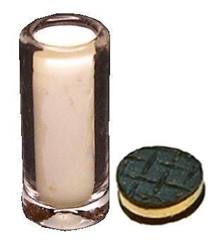 Dollhouse Small Glass of Milk with Cookie 1:12 Scale Miniature Food Drink - MiniatureCrush