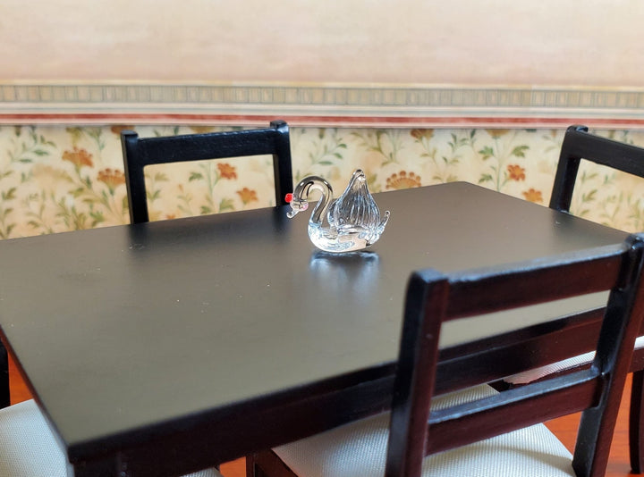 Dollhouse Small Glass Swan Centerpiece Sculpture 1:12 Scale Miniature - MiniatureCrush