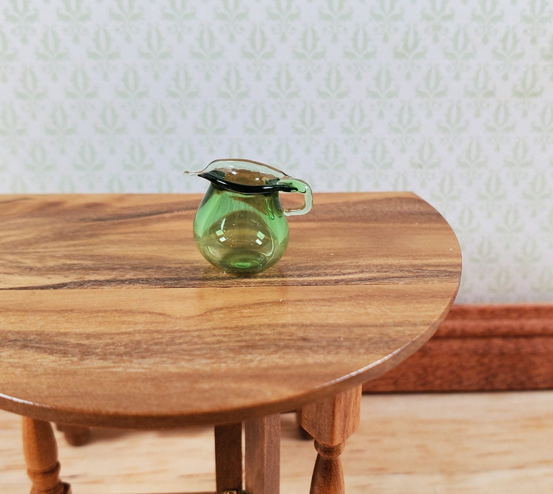 Dollhouse Small Green Glass Pitcher 1:12 Scale Miniature Kitchen - MiniatureCrush