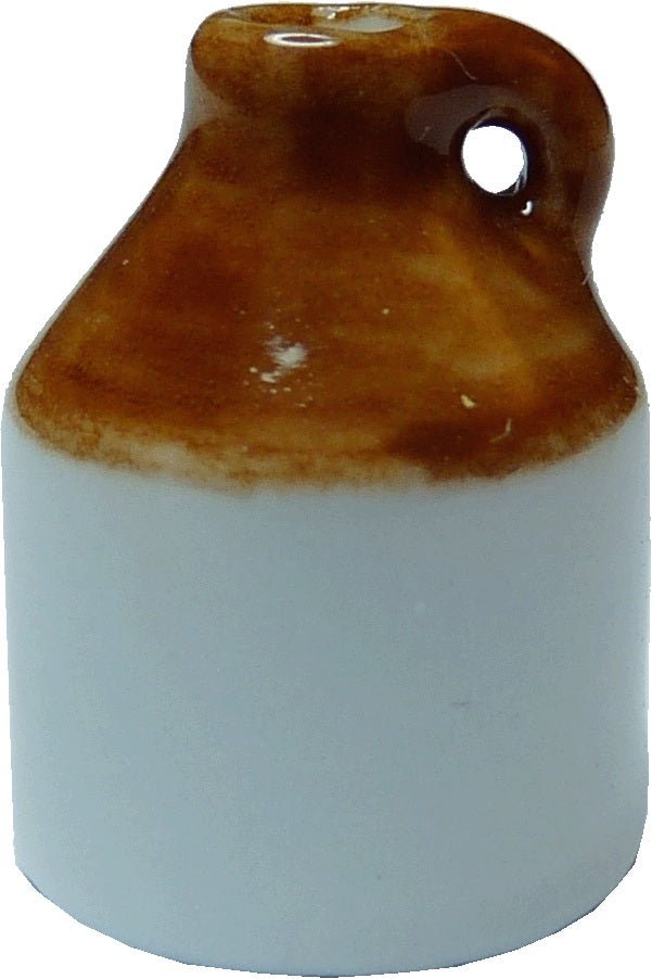 Dollhouse Small Jug with Handle Brown & Cream Ceramic 1" 1:12 Scale Miniature - MiniatureCrush