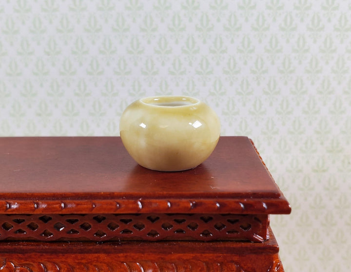 Dollhouse Small Light Brown Round Ceramic Vase 1:12 Scale Miniature - MiniatureCrush