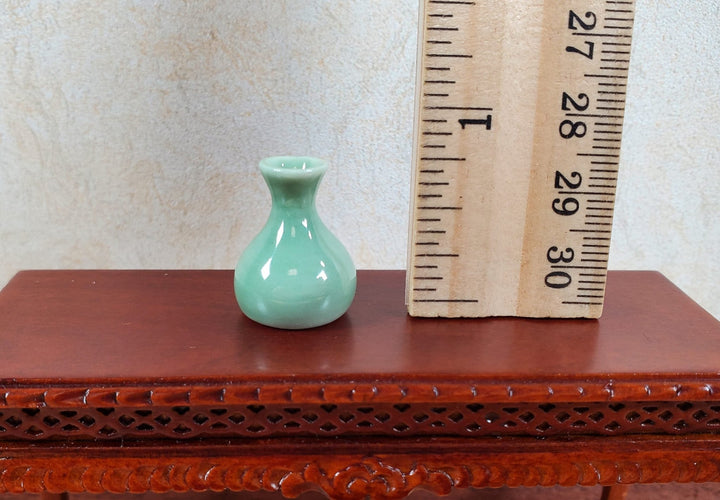 Dollhouse Small Light Green Ceramic Vase or Jar 1:12 Scale Miniature - MiniatureCrush
