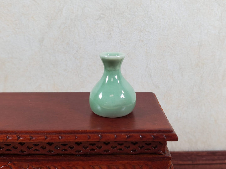 Dollhouse Small Light Green Ceramic Vase or Jar 1:12 Scale Miniature - MiniatureCrush