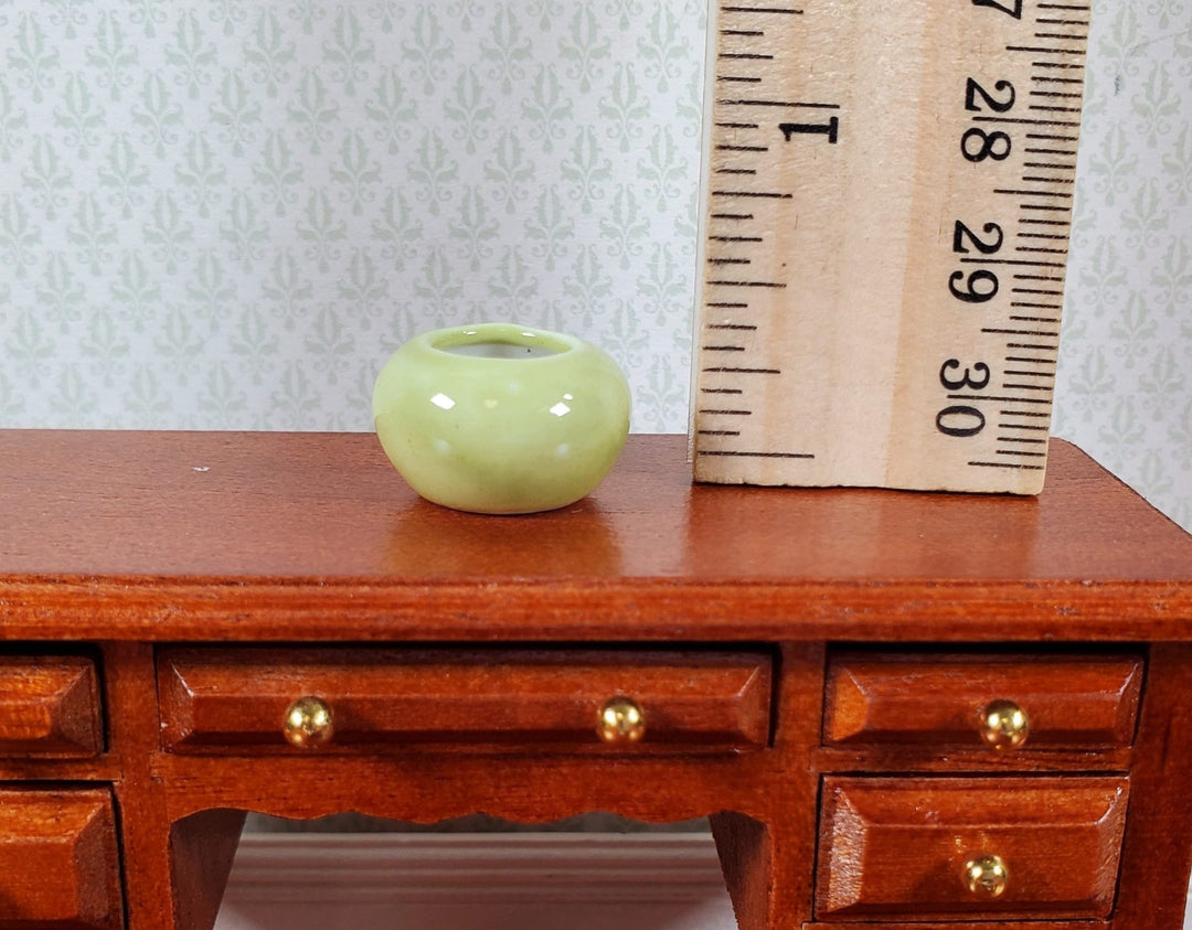Dollhouse Small Light Green Round Ceramic Vase 1:12 Scale Miniature - MiniatureCrush