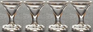 Dollhouse Small Margarita Real Glass Clear set of 4 1:12 Scale Miniature Kitchen - MiniatureCrush