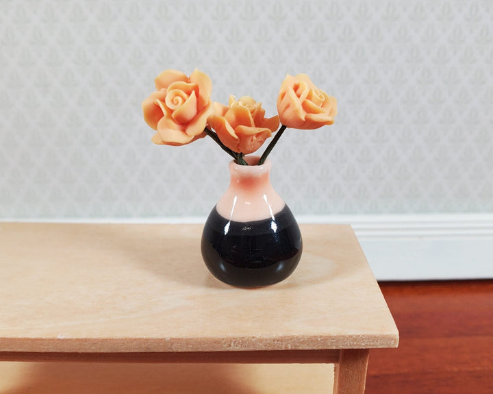 Dollhouse Small Orange & Black Onion Jar 1:12 Scale Miniature - MiniatureCrush