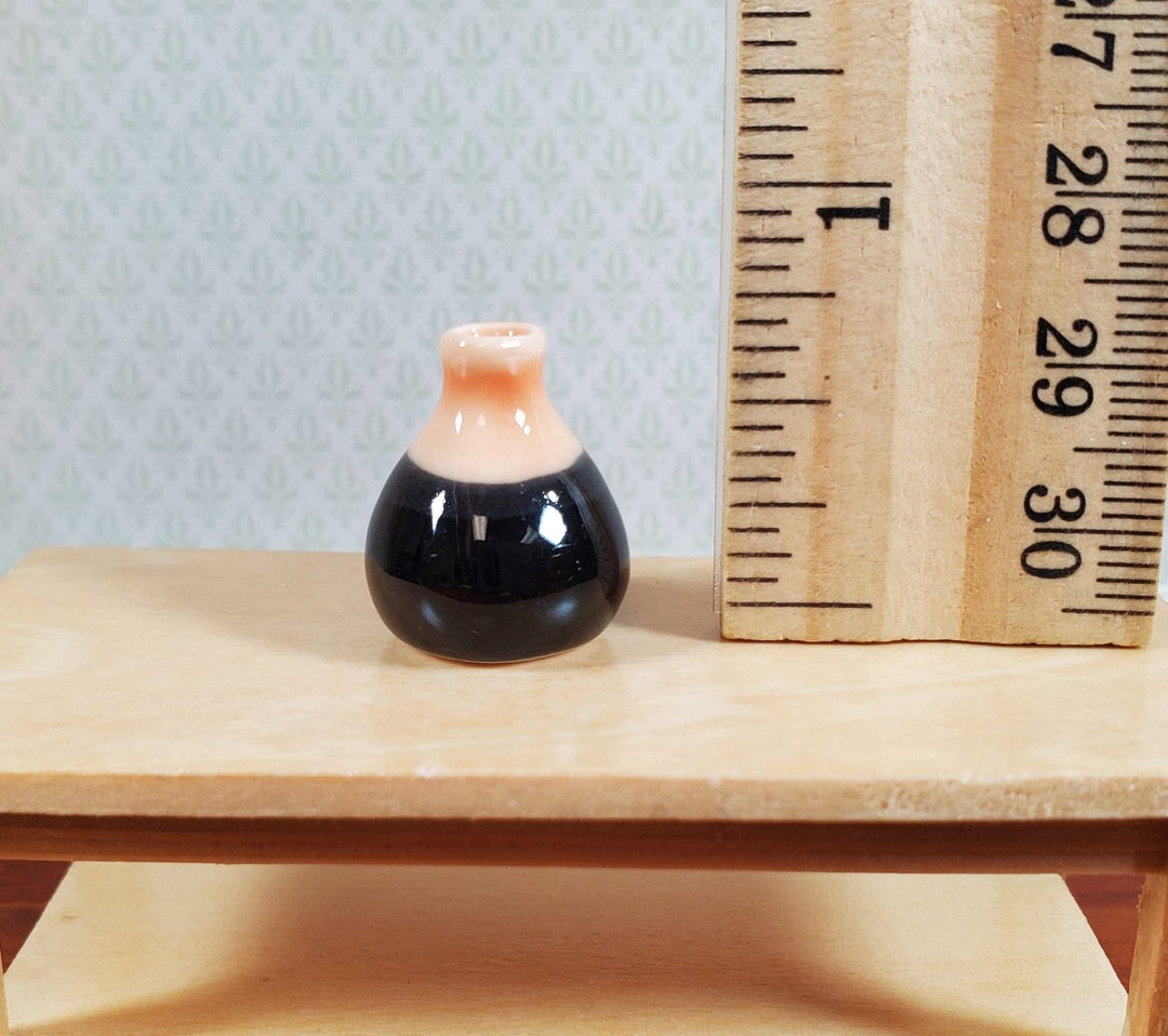 Dollhouse Small Orange & Black Onion Jar 1:12 Scale Miniature - MiniatureCrush