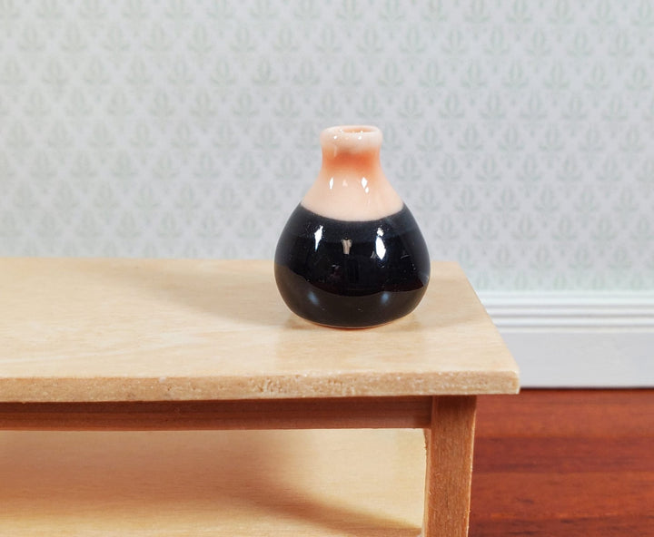 Dollhouse Small Orange & Black Onion Jar 1:12 Scale Miniature - MiniatureCrush