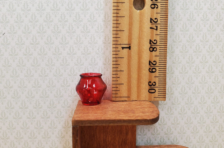 Dollhouse Small Red Glass Vase 1:12 Scale some color flaws - MiniatureCrush