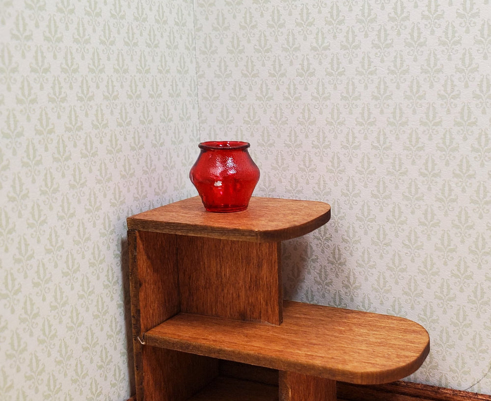 Dollhouse Small Red Glass Vase 1:12 Scale some color flaws - MiniatureCrush