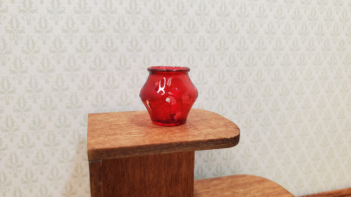 Dollhouse Small Red Glass Vase 1:12 Scale some color flaws - MiniatureCrush