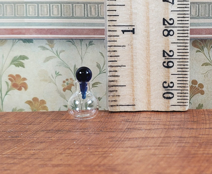 Dollhouse Small Round Bottom Jar with Cobalt Blue Stopper 1:12 Scale Miniature - MiniatureCrush