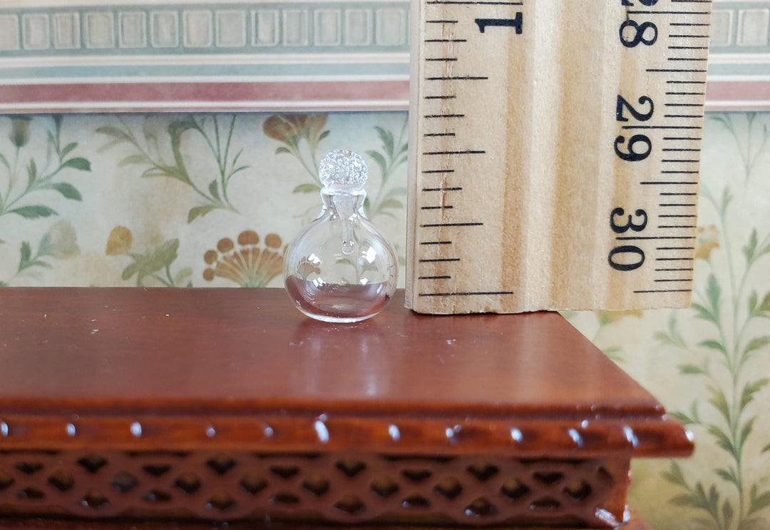 Dollhouse Small Round Bottom Jar with Fancy Stopper 1:12 Scale Miniature - MiniatureCrush