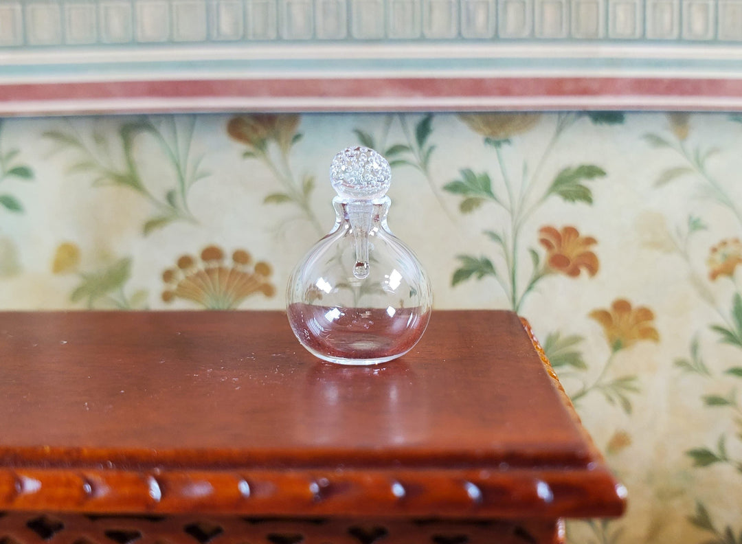 Dollhouse Small Round Bottom Jar with Fancy Stopper 1:12 Scale Miniature - MiniatureCrush