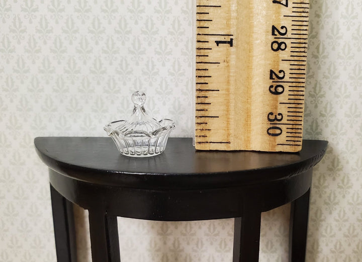 Dollhouse Small Round Dish with Lid Ribbed 1:12 Scale Miniature - MiniatureCrush