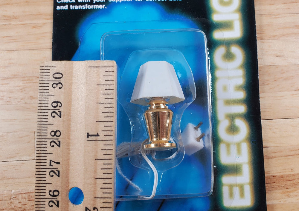 Dollhouse Small Table Lamp Electric Light 12 Volt Plug In 1:12 Scale Miniature - MiniatureCrush