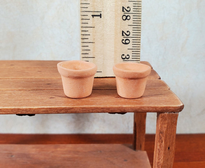 Dollhouse Small Terra Cotta Pots Set of 2 1:12 Scale Dollhouse Miniature - MiniatureCrush