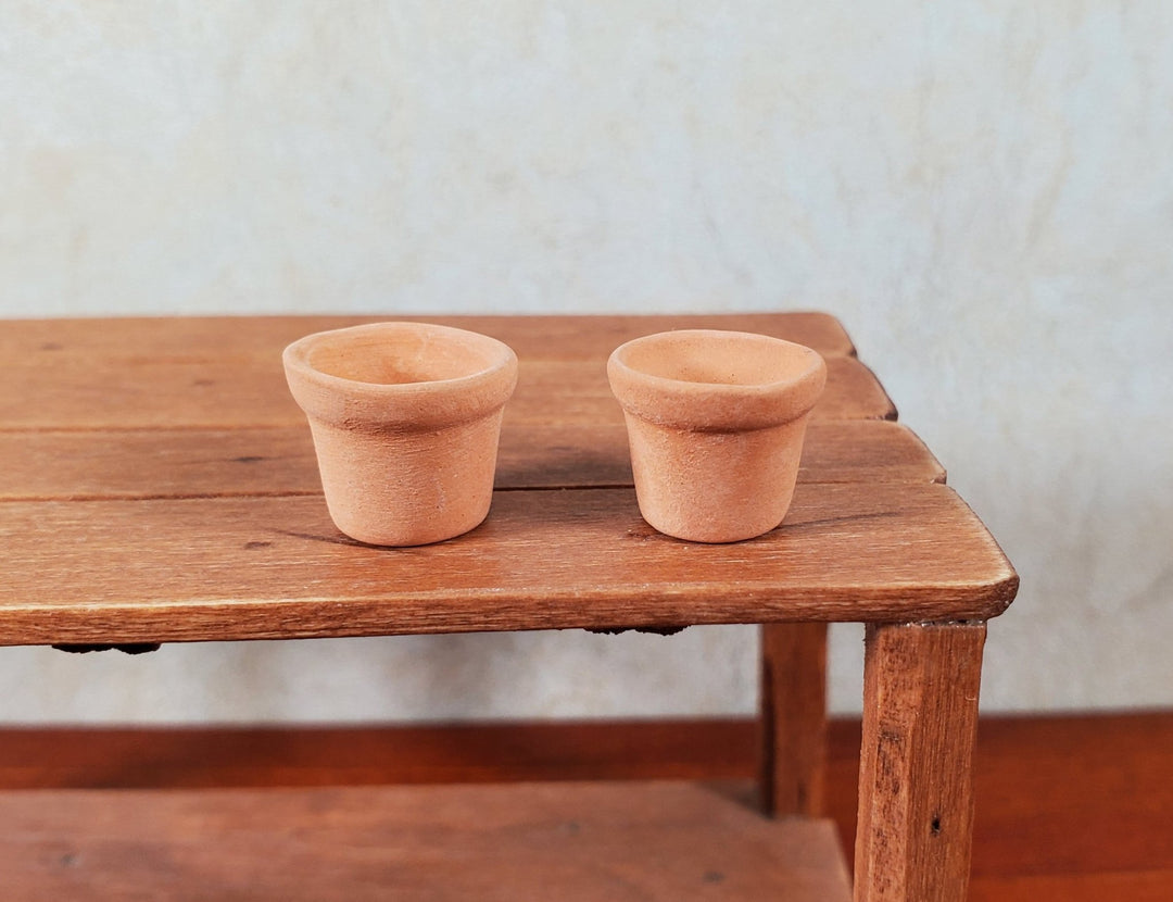 Dollhouse Small Terra Cotta Pots Set of 2 1:12 Scale Dollhouse Miniature - MiniatureCrush