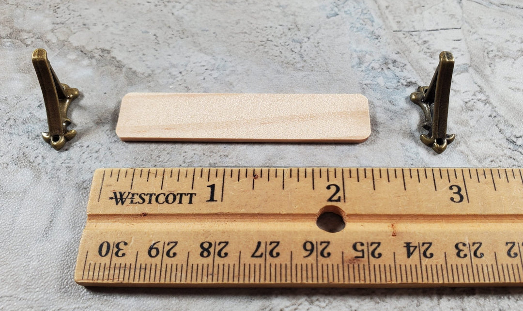 Dollhouse Small Wall Shelf with 2 Metal Brackets 1:12 Scale Miniature - MiniatureCrush