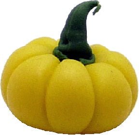 Dollhouse Small Yellow Pumpkin 1:12 Scale Miniature Kitchen Food Fall Grocery - MiniatureCrush