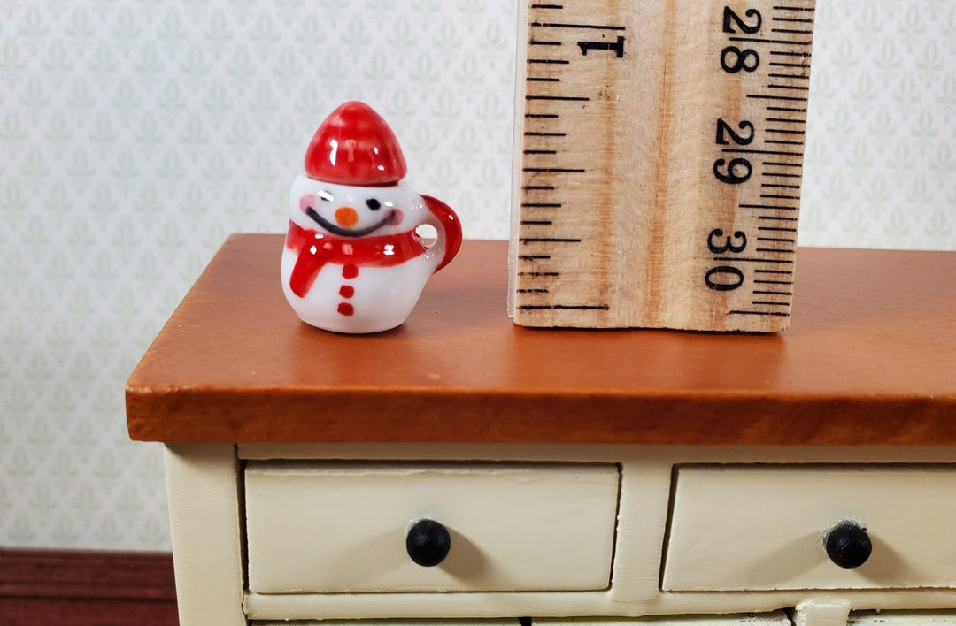 Dollhouse Snowman Mug Coffee Cup with Hat LARGE Miniature Ceramic Christmas - Miniature Crush