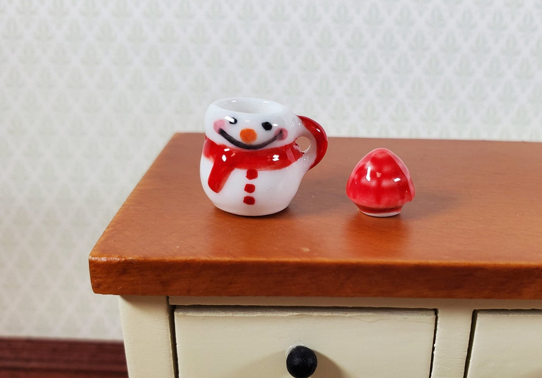 Dollhouse Snowman Mug Coffee Cup with Hat LARGE Miniature Ceramic Christmas - Miniature Crush