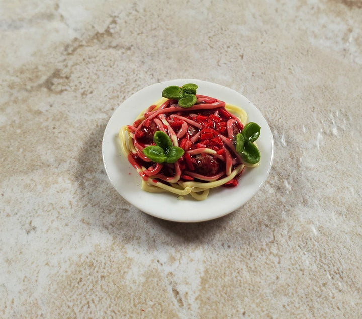 Dollhouse Spaghetti with Basil 1:12 Scale Miniature Kitchen Food - MiniatureCrush