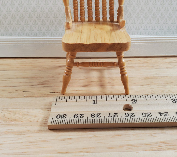 Dollhouse Spindle Back Kitchen Chair Light Oak Finish 1:12 Scale Miniature - MiniatureCrush