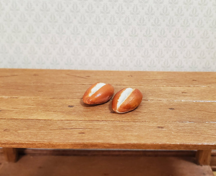 Dollhouse Split Crust Bread Loaf 2 Pieces 1:12 Scale Miniature Food Kitchen - MiniatureCrush