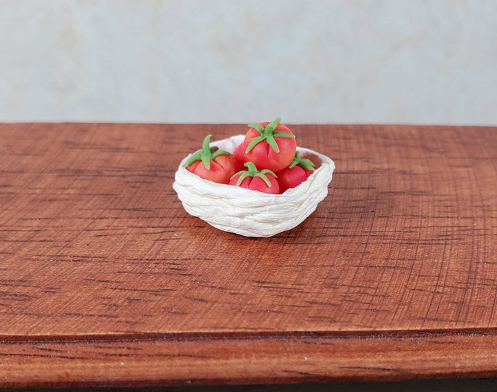 Dollhouse Square Flat Basket White 1:12 Scale Miniature - MiniatureCrush