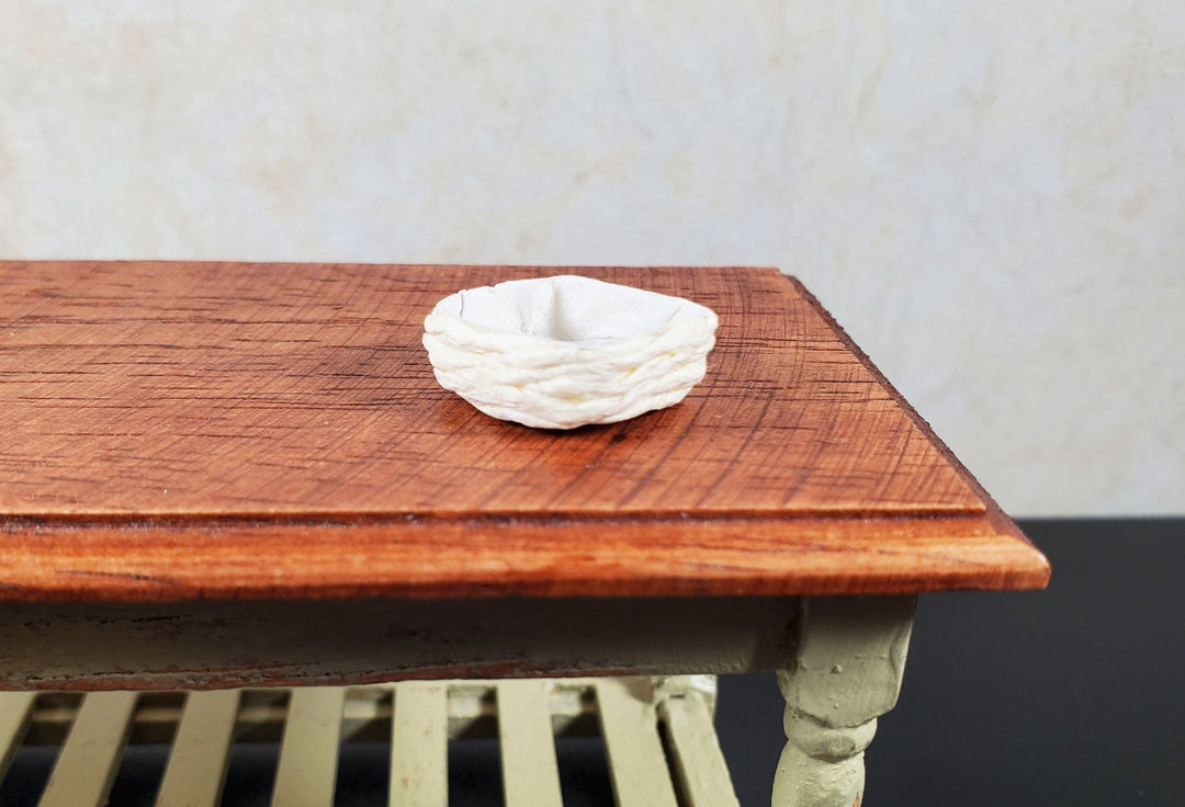 Dollhouse Square Flat Basket White 1:12 Scale Miniature - MiniatureCrush