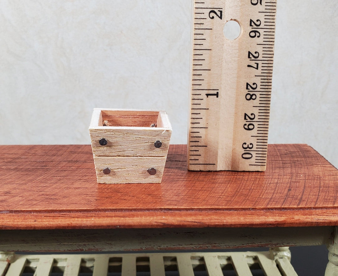 Dollhouse Square Wood Planter Box 1:12 Scale Miniature - MiniatureCrush