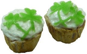 Dollhouse St Patricks Day Cupcakes Set of 2 1:12 Scale Miniature Food - MiniatureCrush