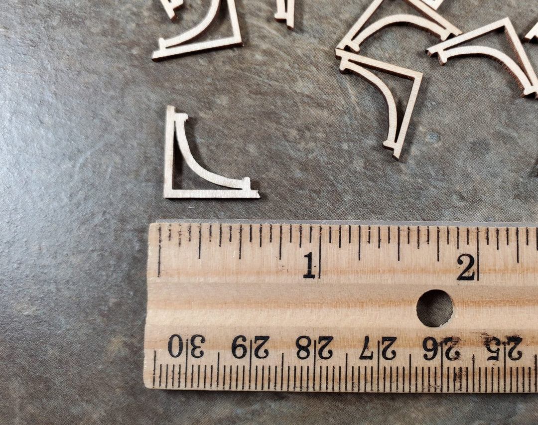 Dollhouse Stair Tread Trim Brackets Spandrels Georgian Style 14 pc 1:12 Scale - MiniatureCrush